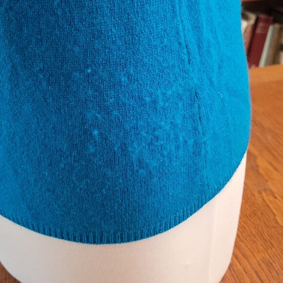 Charter Club 100% cashmere women's V neck sweater in teal size S - Picture 6 of 9